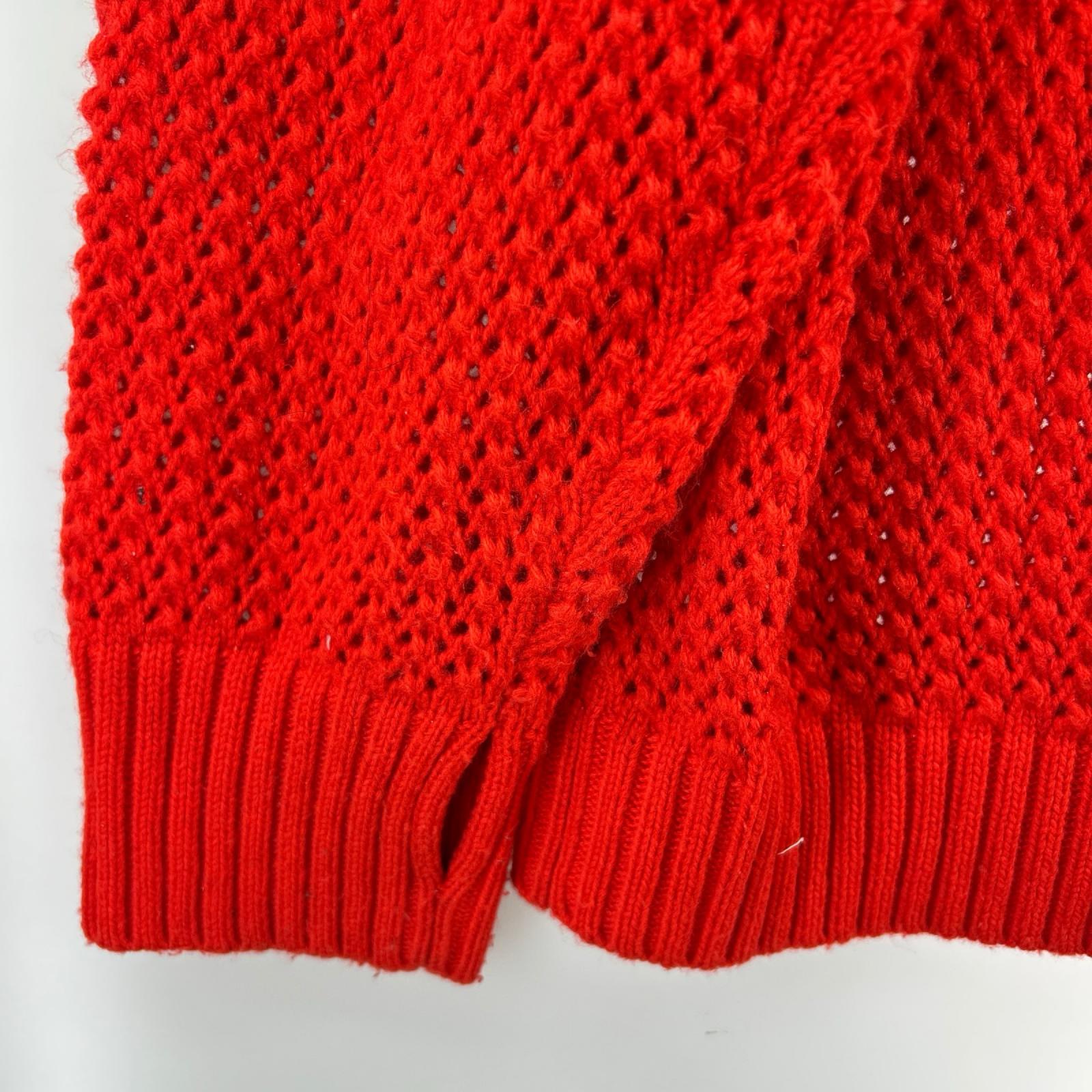 ニット FAF Openwork Knit Polo Shirts 赤 2 2 レッド