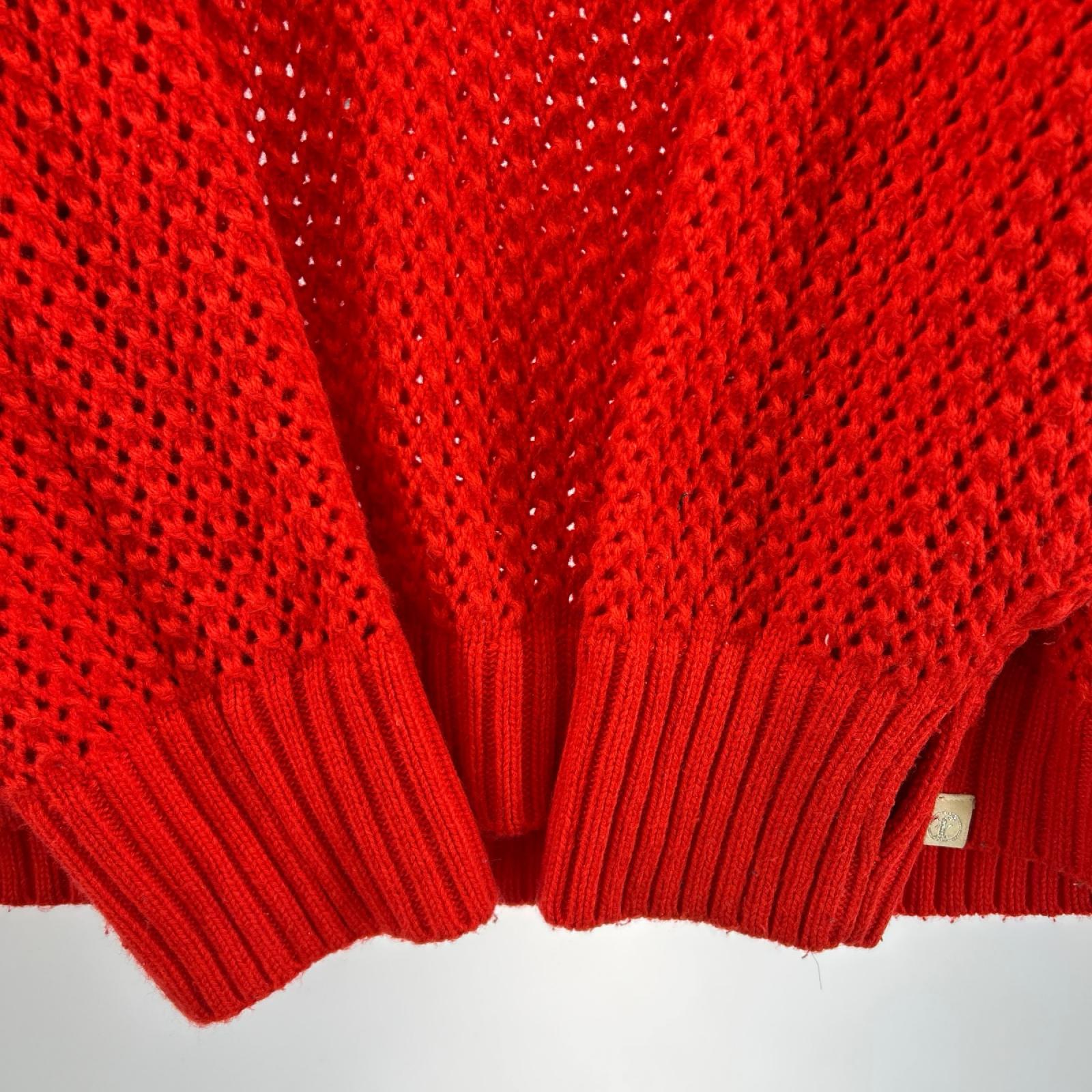 ニット FAF Openwork Knit Polo Shirts 赤 2 2 レッド