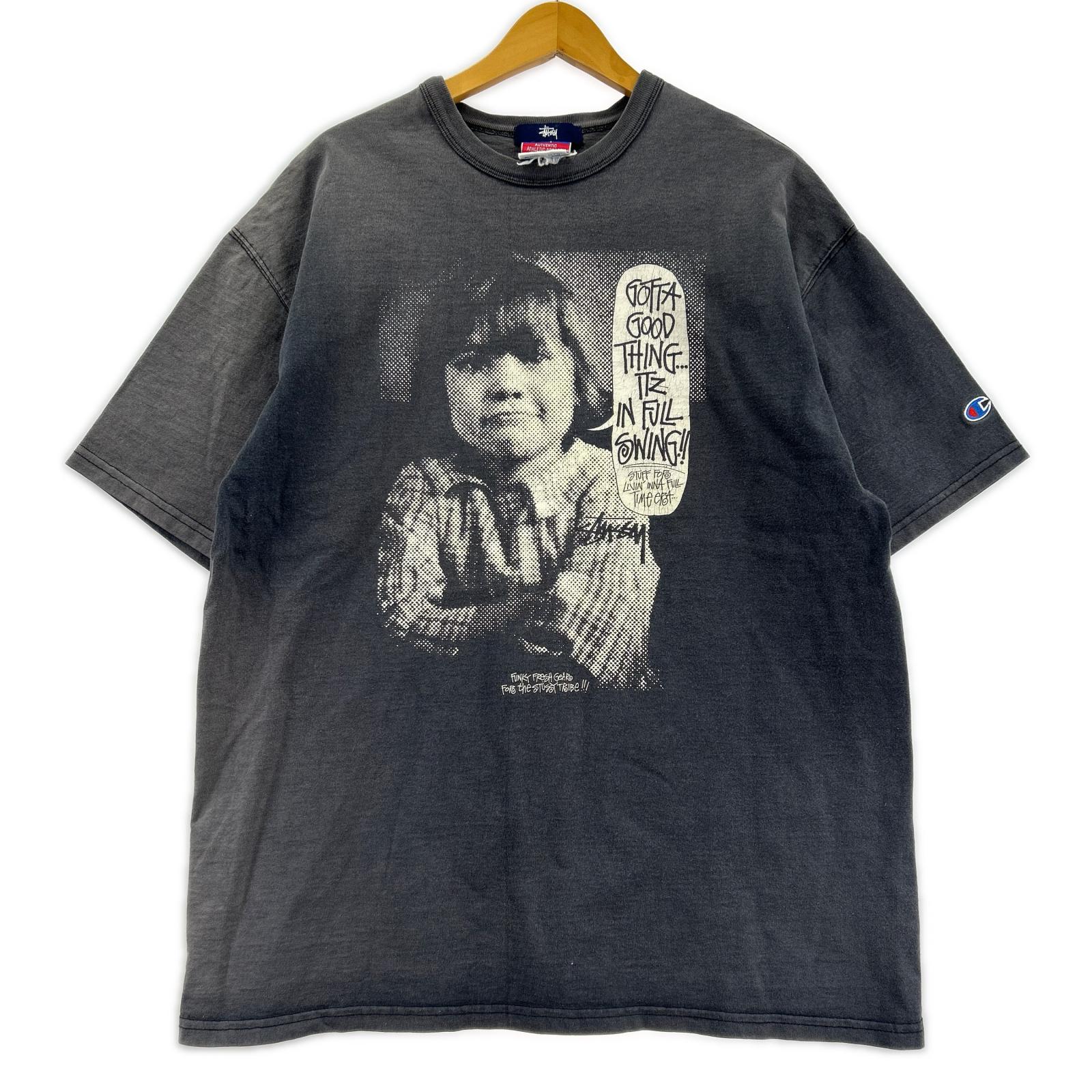 半袖Tシャツ 90s CHAMPIONボディ チャプト豊橋9th 黒 ( L ブラック