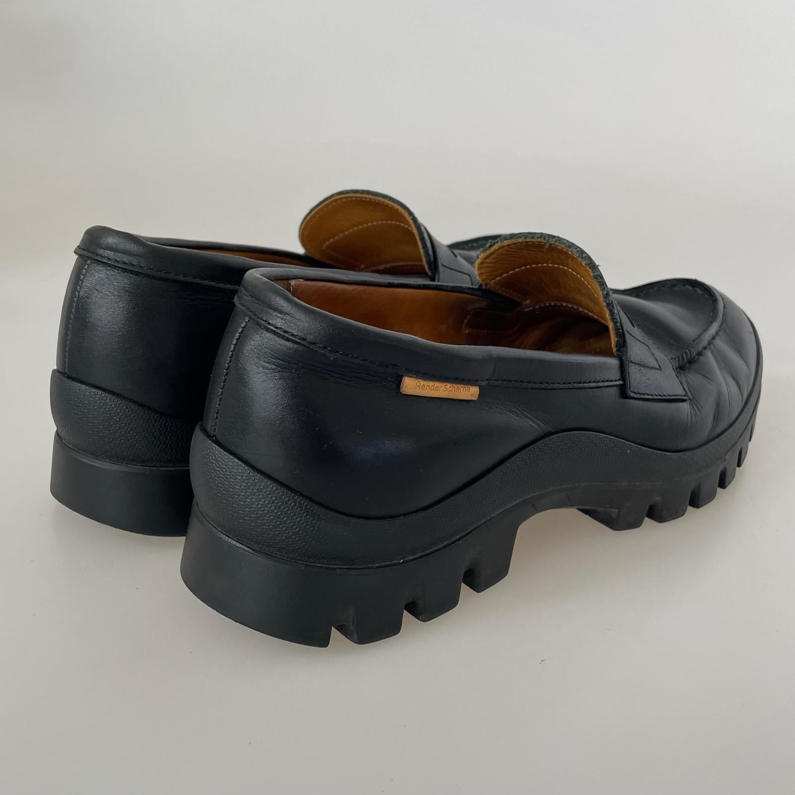 シューズ コインローファー vibramソール 黒 (5) ブラック