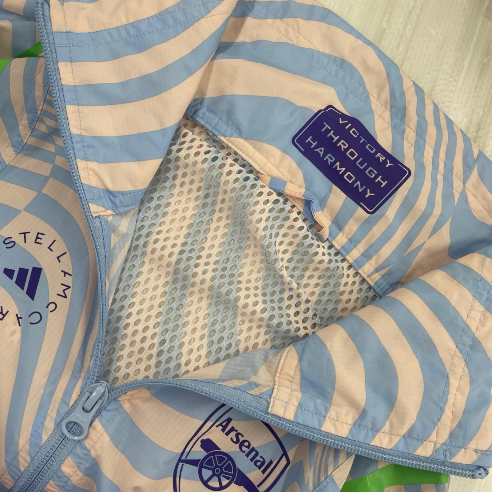 ジャケット STELLA McCARTNEY/Arsenal/ナイロン/青×ピンク S