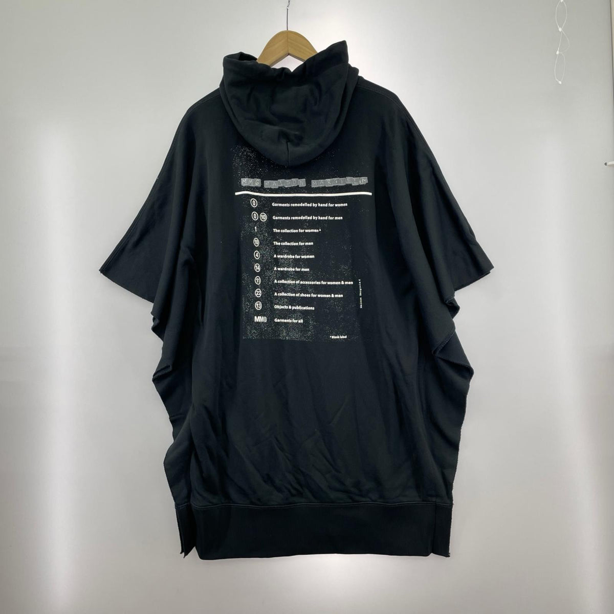 パーカー BK/サイドスリットオーバーサイズフーディー S ブラック