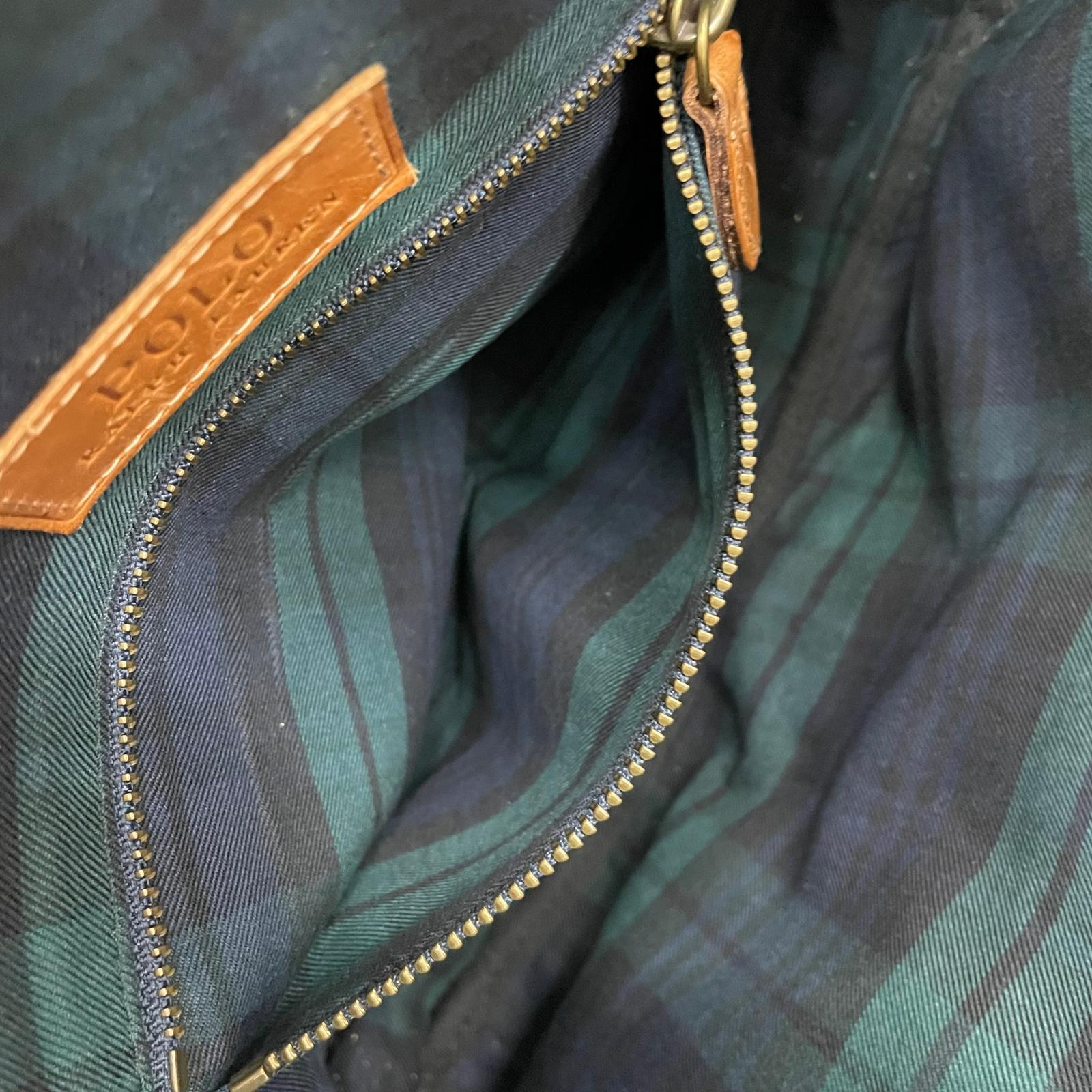 ショルダーバッグ POLO RALPH LAUREN レザーメッセンジャーバッグ 茶 ブラウン