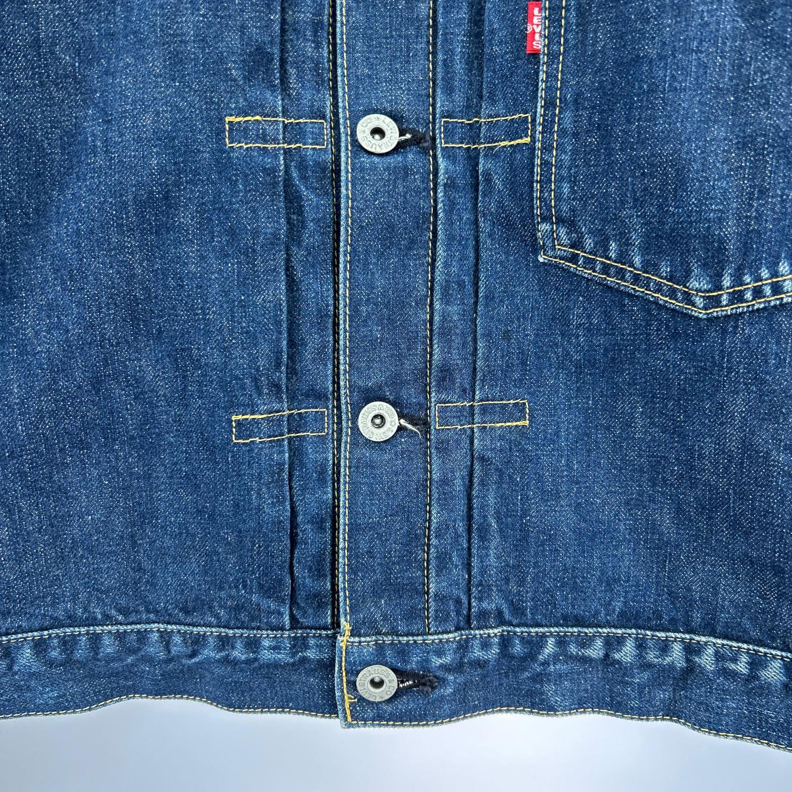 デニムジャケット 90s 71506XX 1st 1st 復刻 日本製 デニムジャケット 38 ネイビー