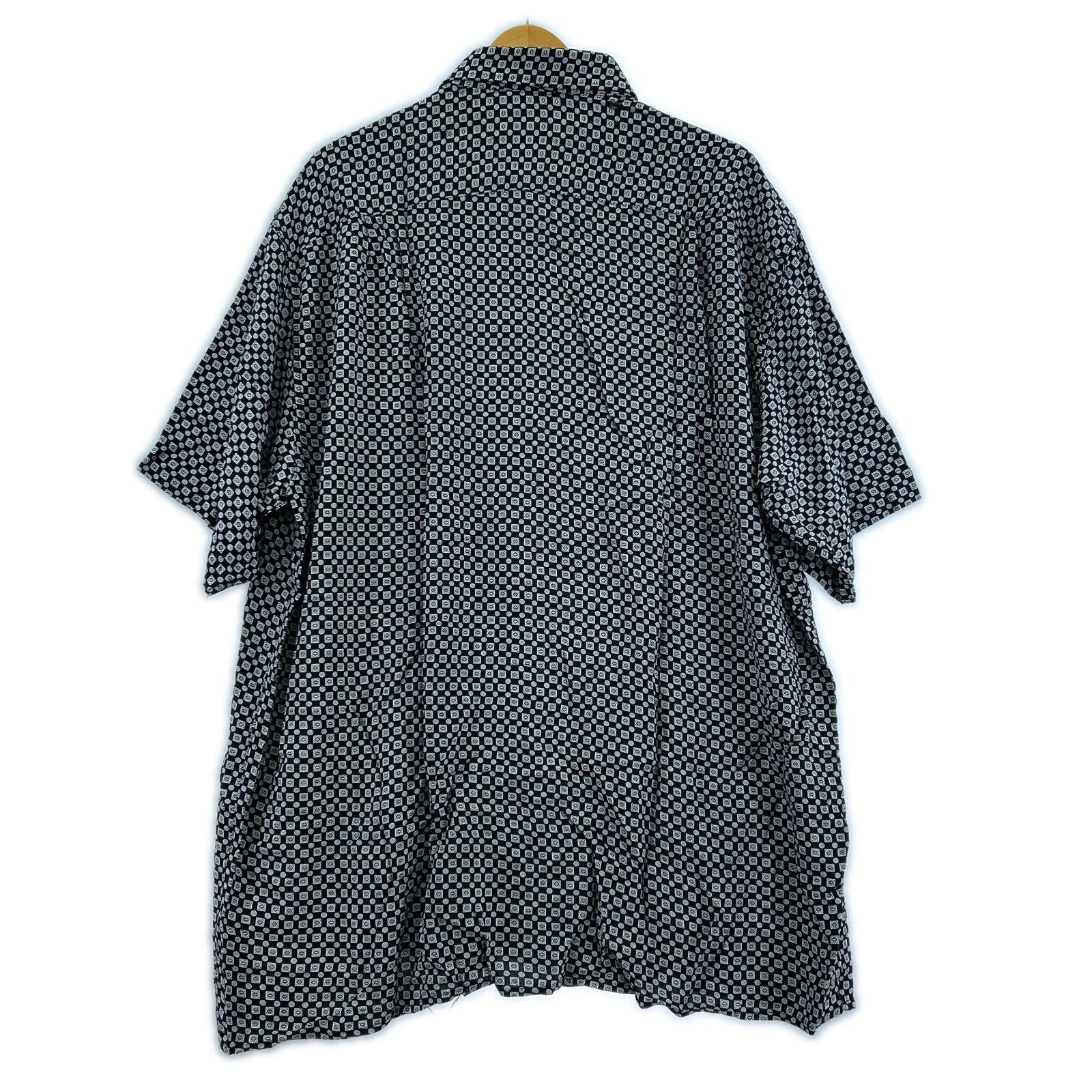 半袖シャツ 総柄S/Sシャツ ブラック