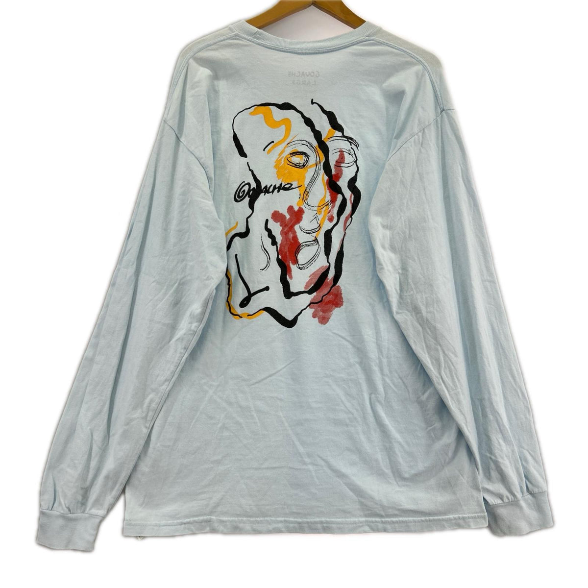 長袖Tシャツ GOUACHE バックプリント ライトブルー L L