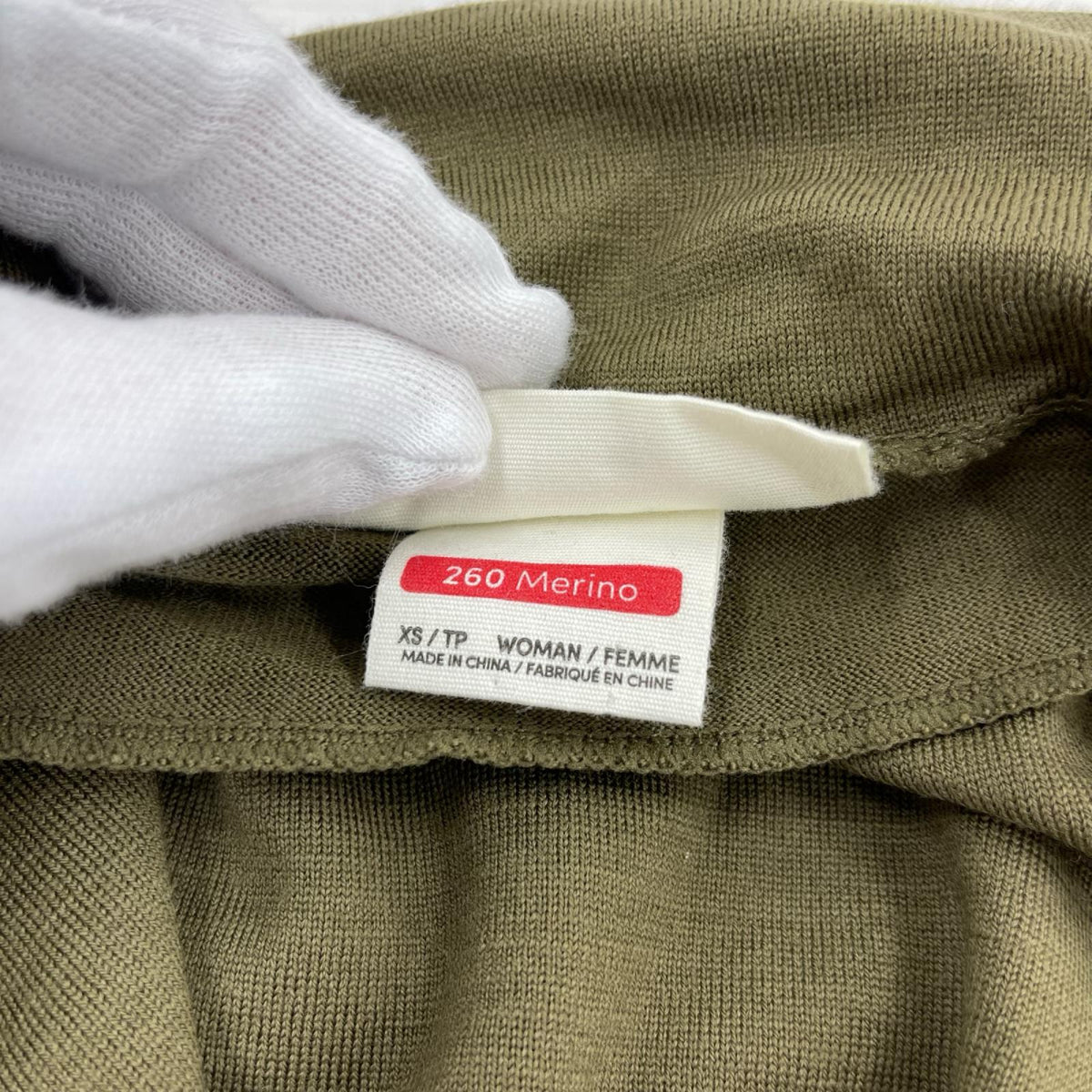 長袖Tシャツ メリノウールハイネックTEE (XS) カーキ