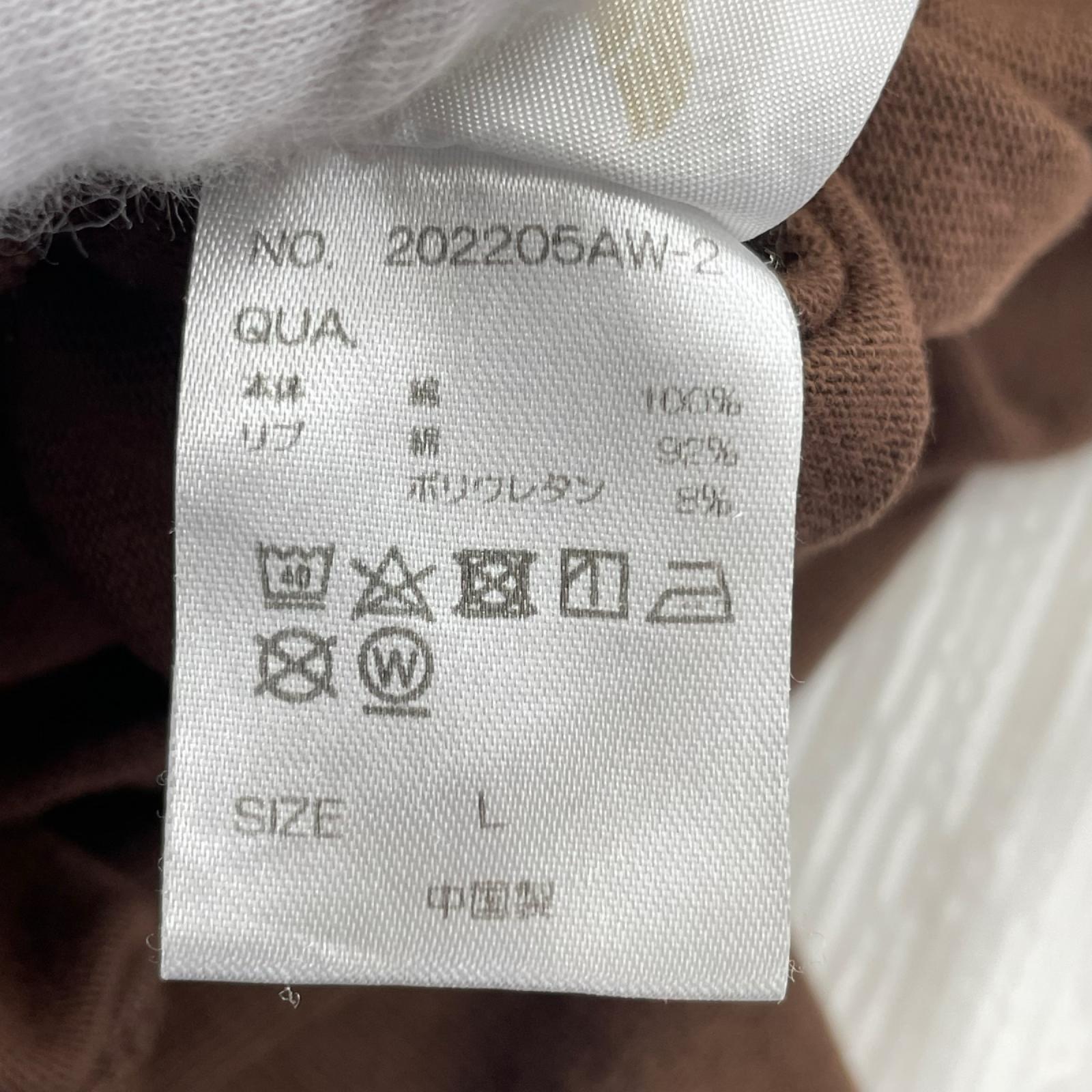 長袖Tシャツ パイル サークルプリント ポケット LS TEE 茶 L ブラウン