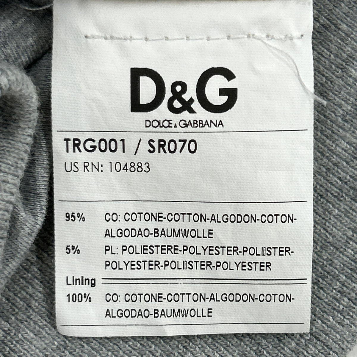 ジャケット D&G スウェットスタジャン グレー (44) 44 グレー