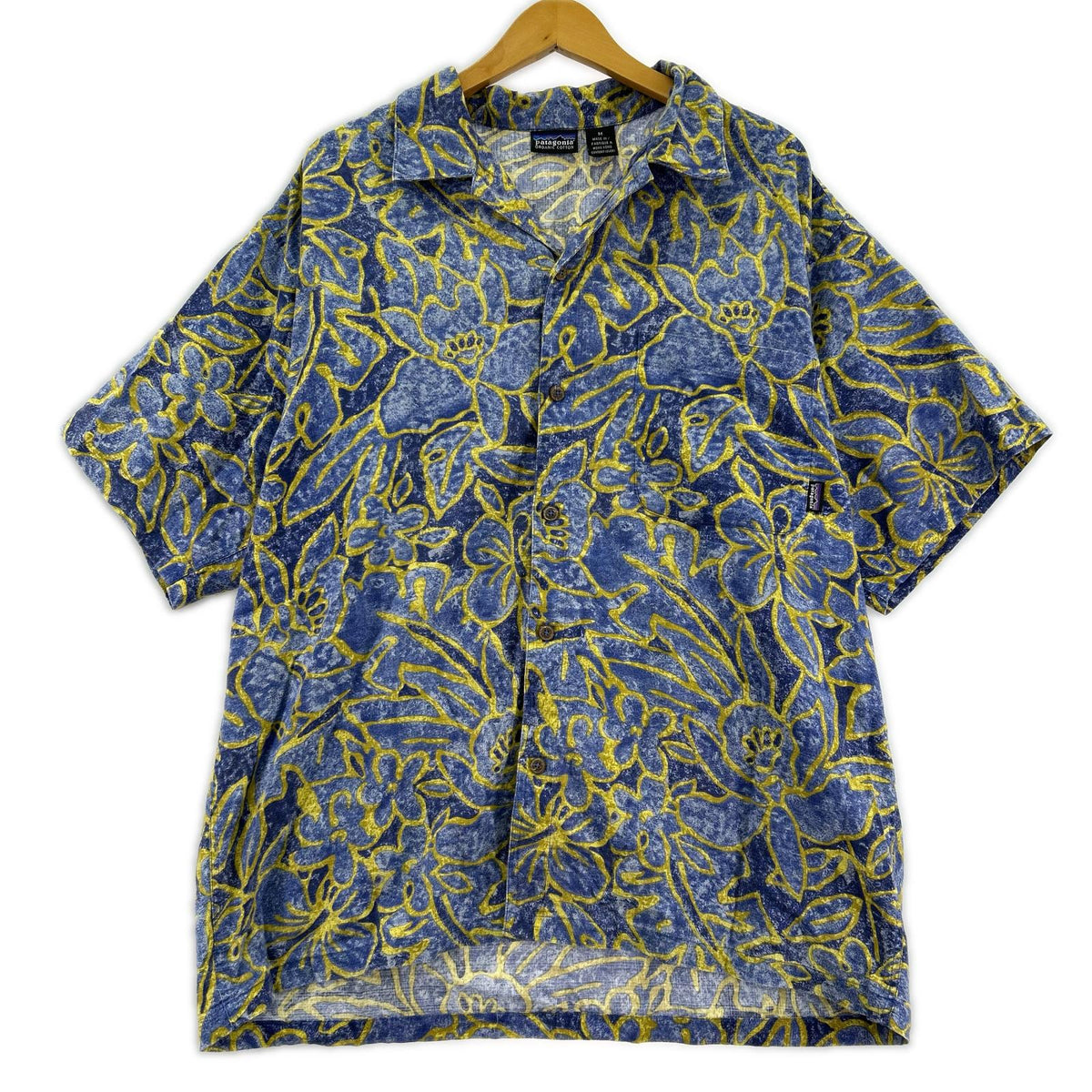 半袖シャツ 香港製 ハイビスカス アロハシャツ (M) M