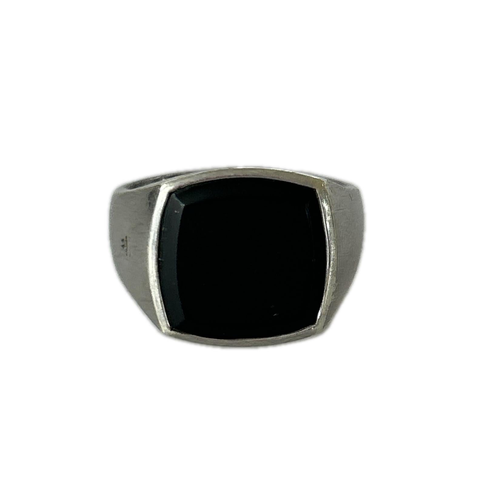 リング・指輪 Cushion Black ONXS 19号 シルバー