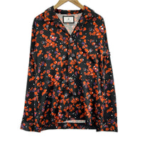 長袖シャツ Flower-fall Printed Shirt ブラック