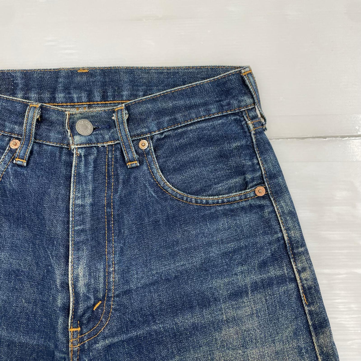 デニムパンツ 90s 復刻 502 ボタン裏j22 W28 28 ネイビー