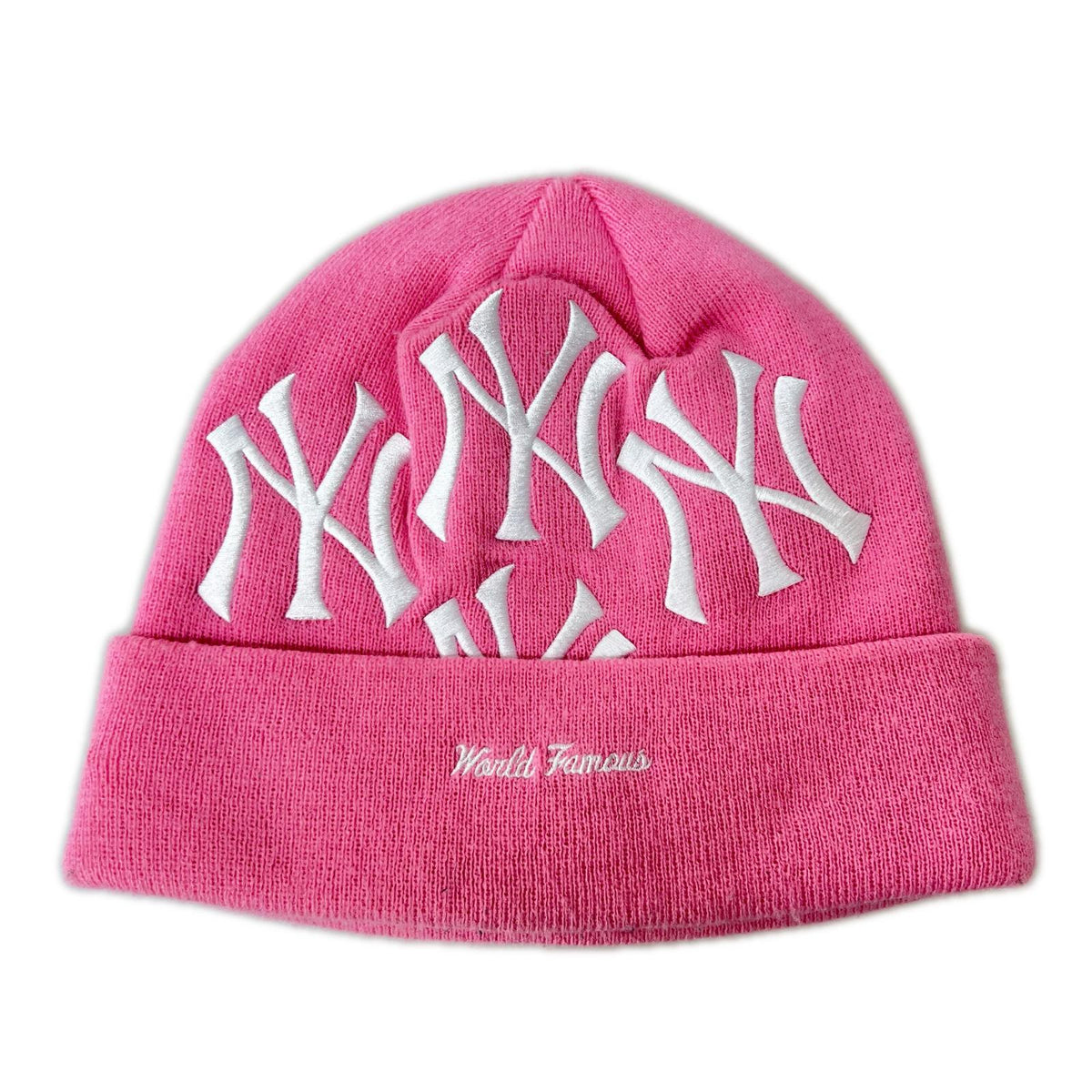 ニットキャップ 21AW NY New Era Box Logo Beanie ピンク