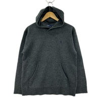 ニット 90s 香港製 ラムウールフーディ GRY (L) L グレー