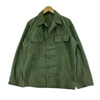 長袖シャツ U.S. ARMY M-47 ミリタリーシャツ 緑 ヘリンボーン グリーン