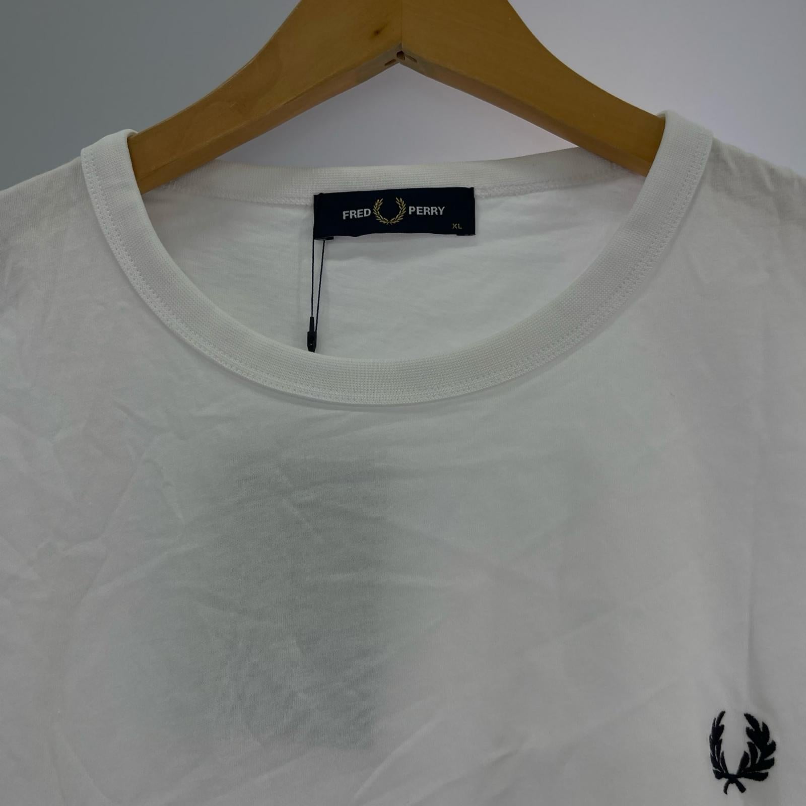 半袖Tシャツ ロゴ刺繍TEE 白 (XL) M3519 ホワイト