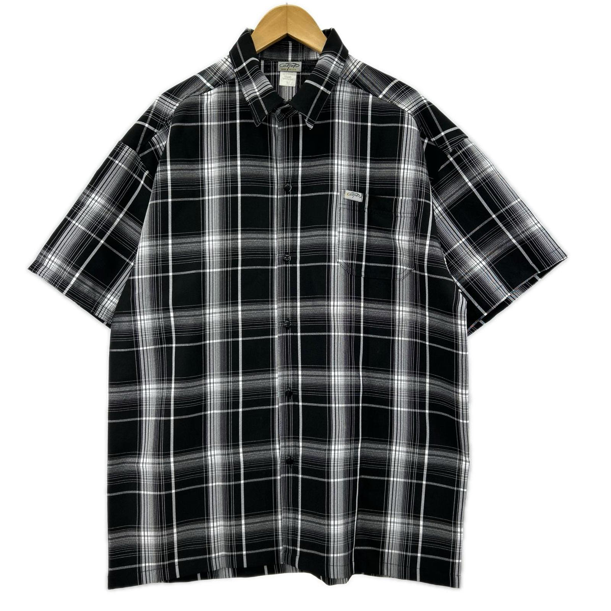 半袖シャツ CAL TOP S/Sチェックシャツ (L) L ブラック