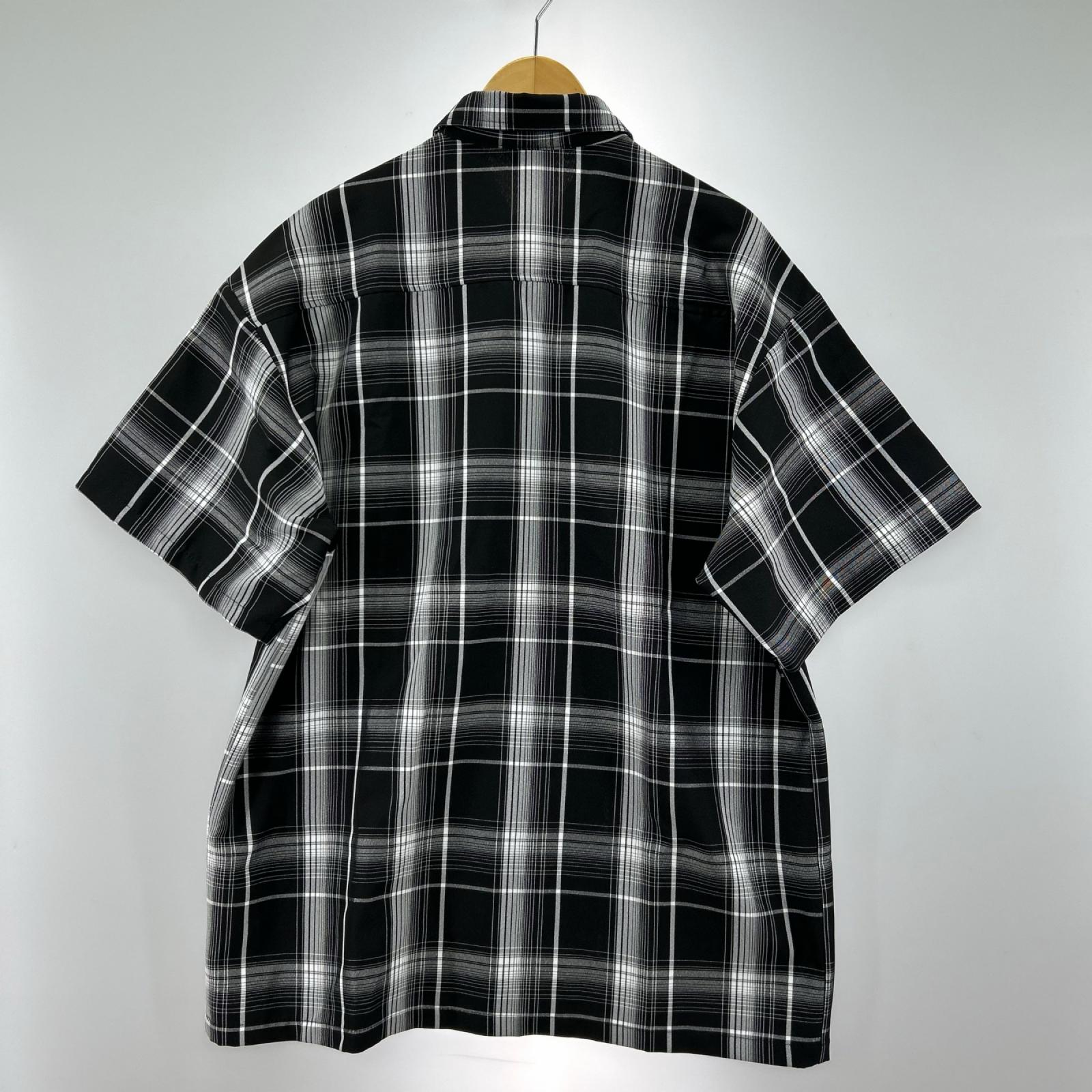 半袖シャツ CAL TOP S/Sチェックシャツ (L) L ブラック