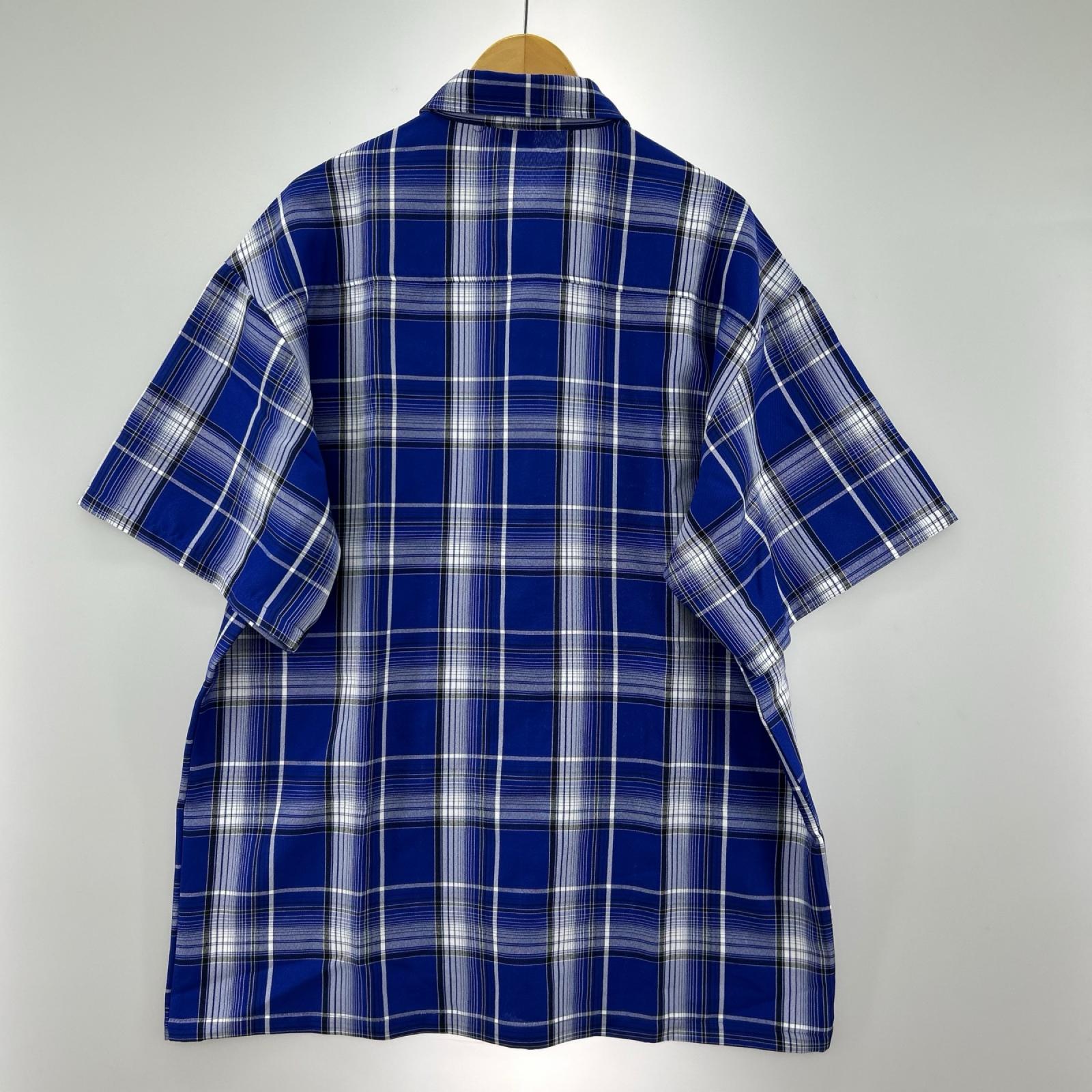 半袖シャツ CAL TOP S/Sチェックシャツ 青 (L) L ブルー