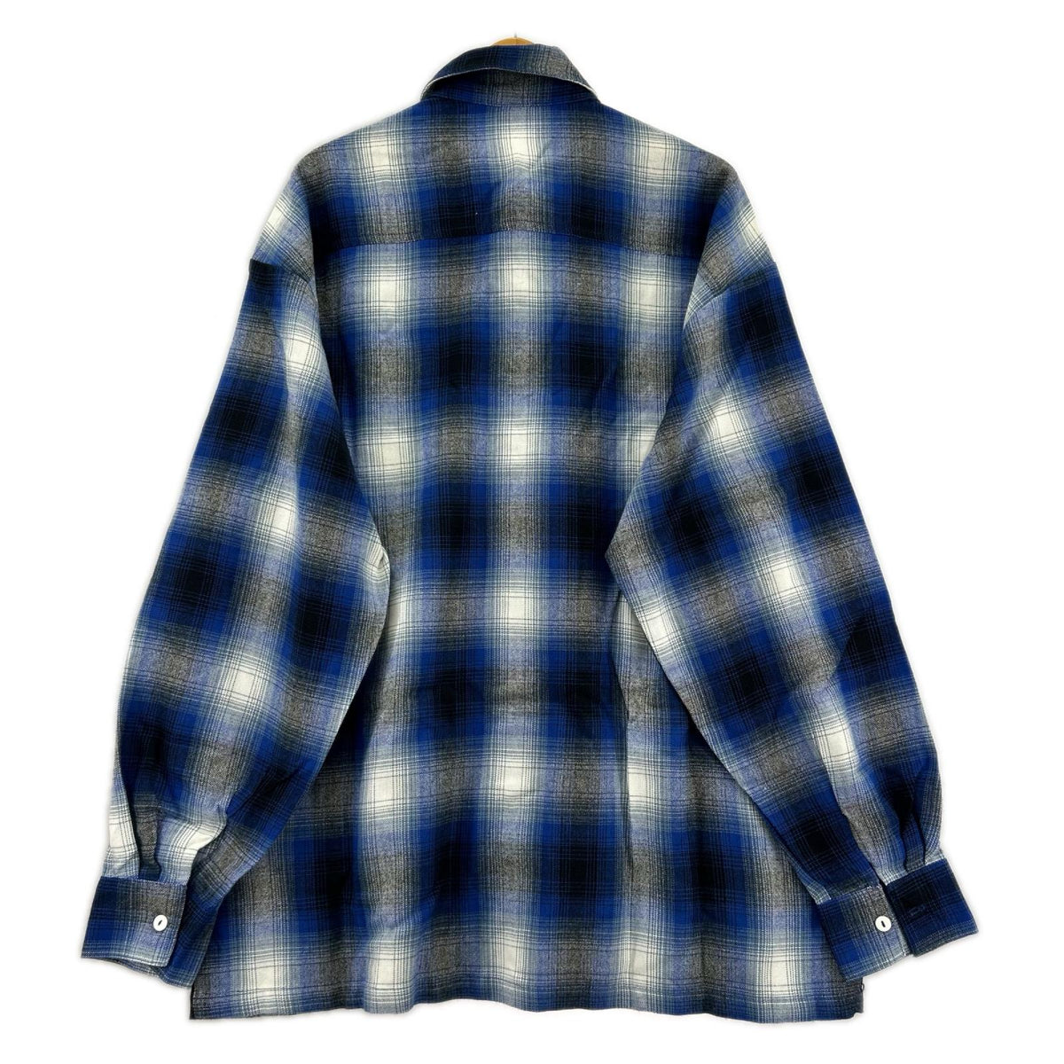 長袖シャツ CAL TOP オンブレチェックシャツ 青 (XL) ブルー
