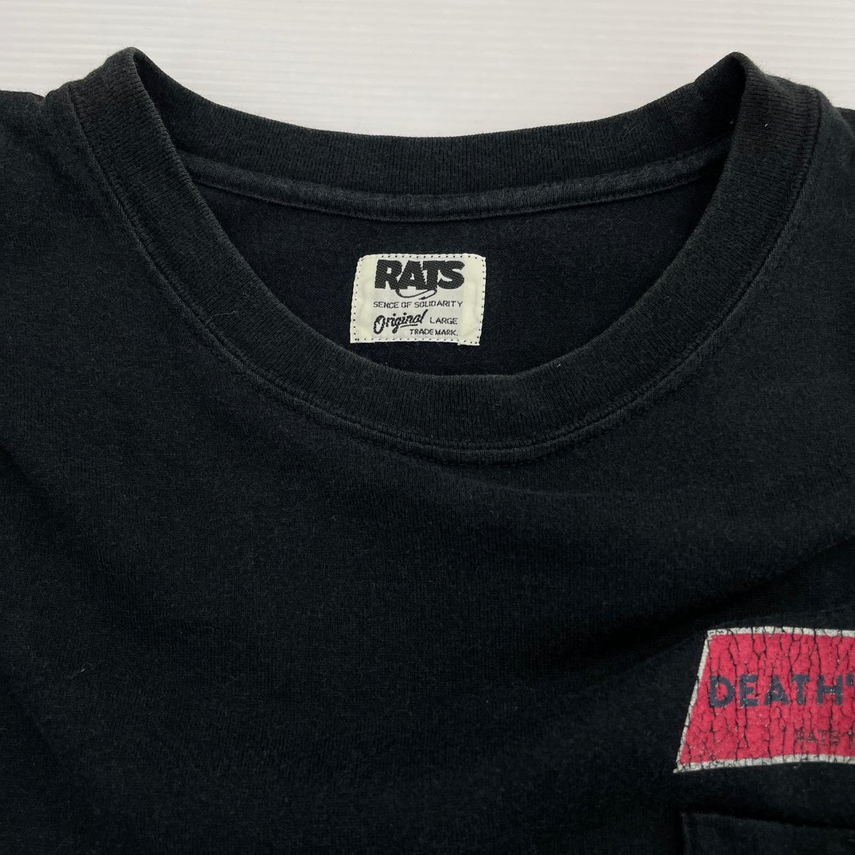 半袖Tシャツ バックプリント 黒 L ブラック