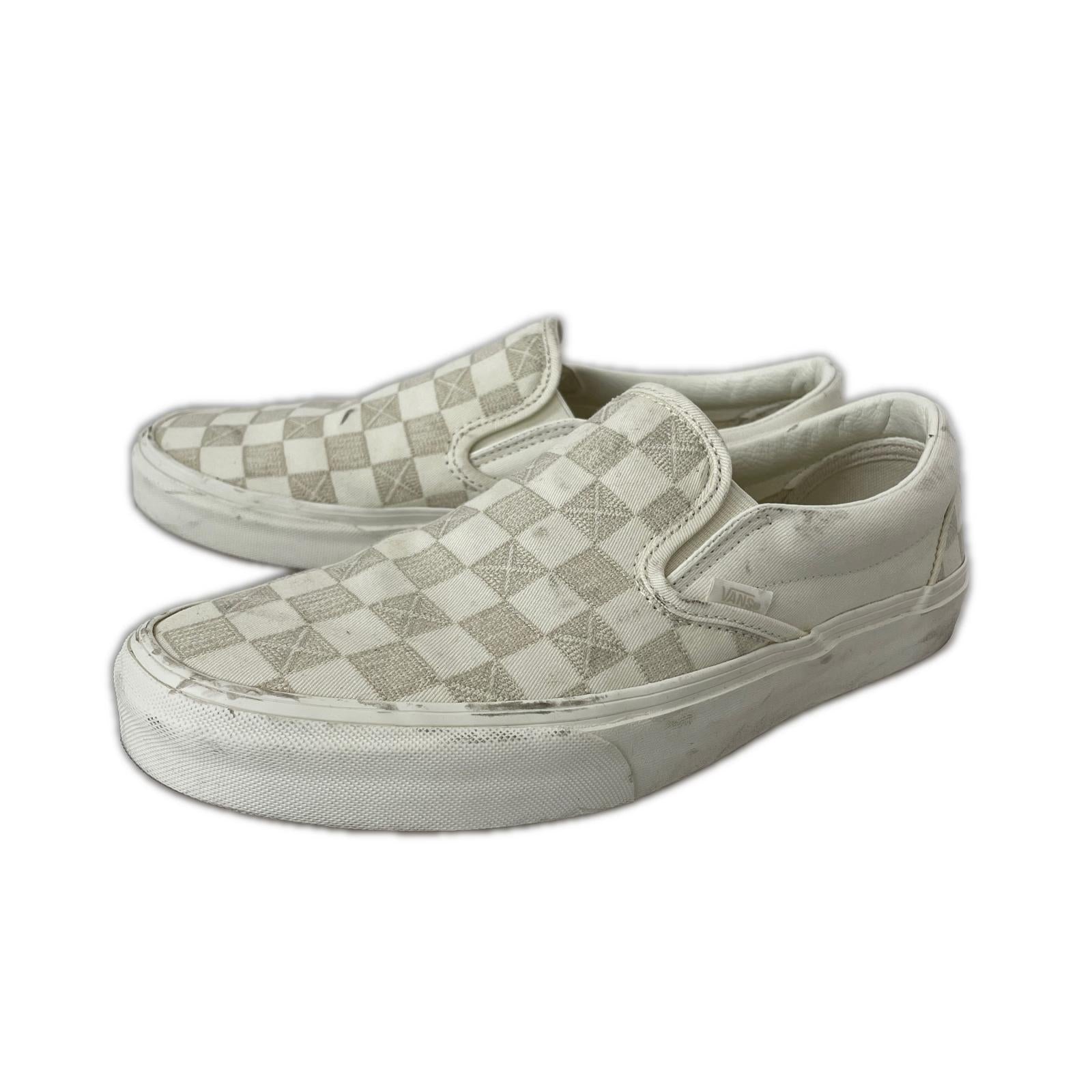 スニーカー vans チェッカーボード スリッポン 27.5cm (US9 1/2 UK9 EU45) ホワイト