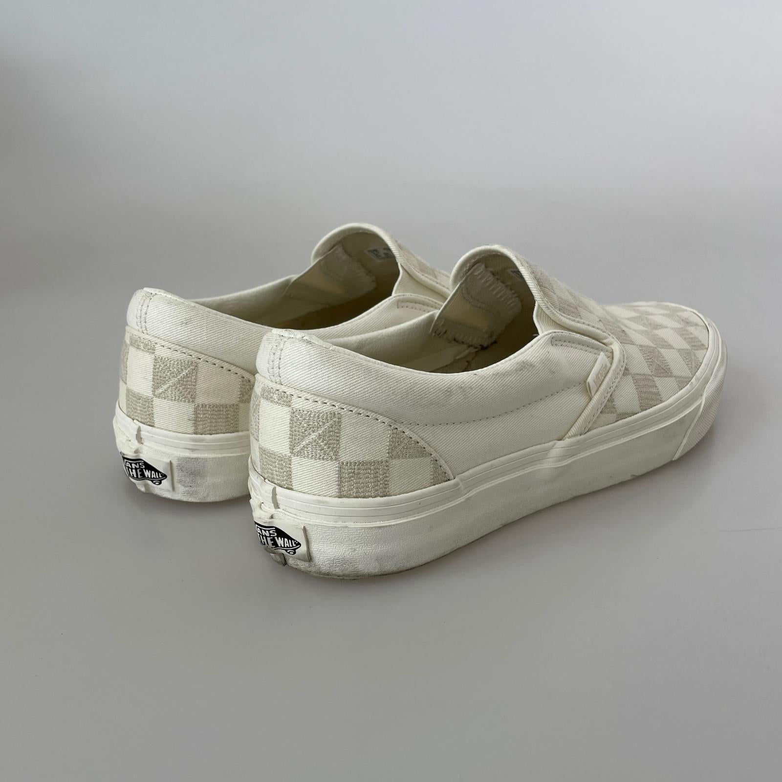 スニーカー vans チェッカーボード スリッポン 27.5cm (US9 1/2 UK9 EU45) ホワイト