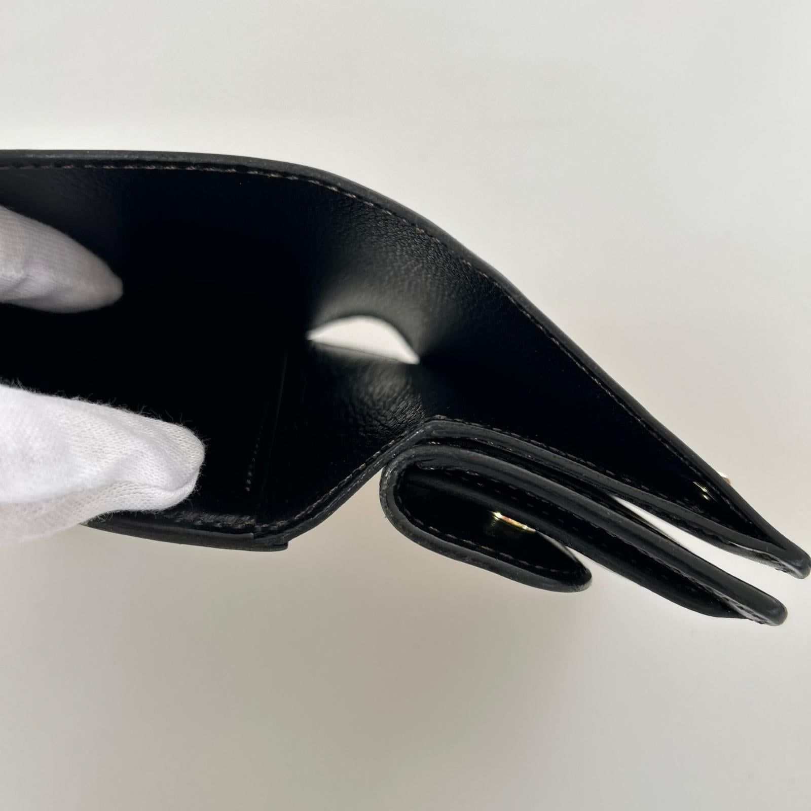 コンパクトウォレット wildswans 三つ折り財布 レザー ブラック ブラック