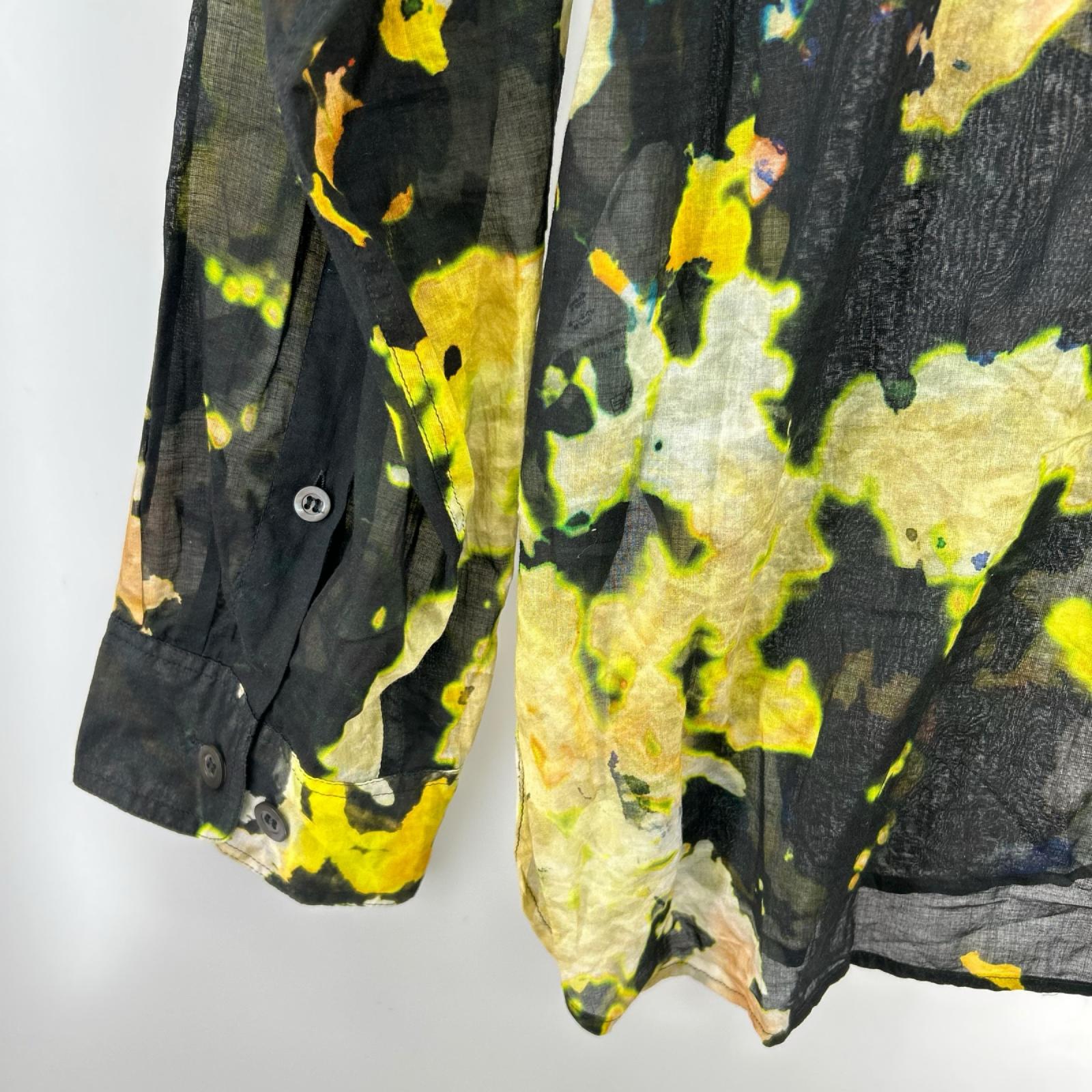 長袖シャツ DRIES VAN NOTEN CANDER M.W.SHIRT BLA 総柄L/Sシャツ M 黒 M ブラック