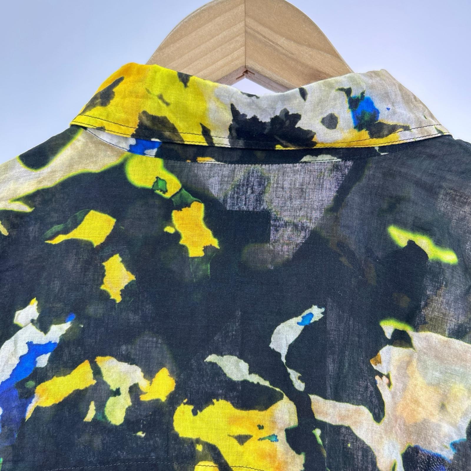 長袖シャツ DRIES VAN NOTEN CANDER M.W.SHIRT BLA 総柄L/Sシャツ M 黒 M ブラック