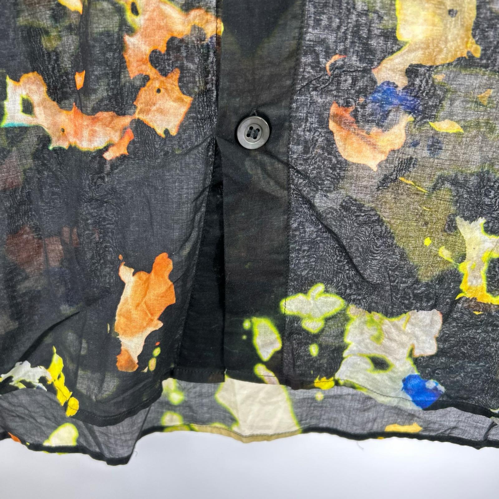 長袖シャツ DRIES VAN NOTEN CANDER M.W.SHIRT BLA 総柄L/Sシャツ M 黒 M ブラック