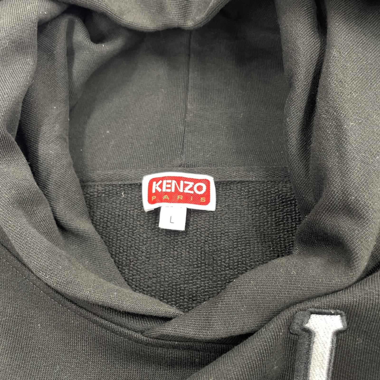 パーカー kenzo 刺繍パーカー L ブラック