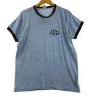 半袖Tシャツ OLD・VINTAGE 80s RUSSELL 金タグ リンガーTEE 青 (L) L ブルー