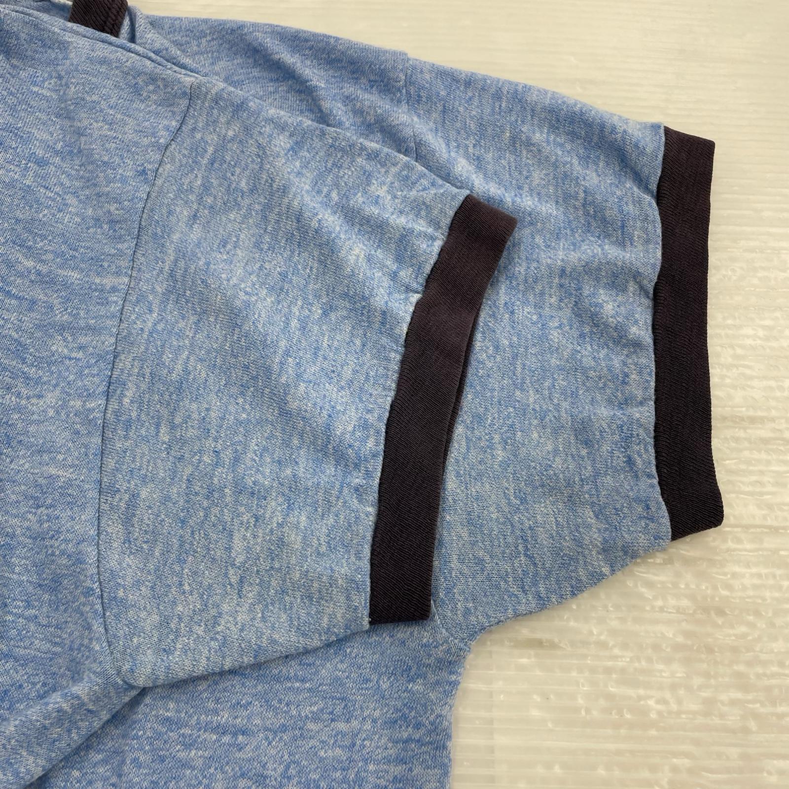 半袖Tシャツ OLD・VINTAGE 80s RUSSELL 金タグ リンガーTEE 青 (L) L ブルー