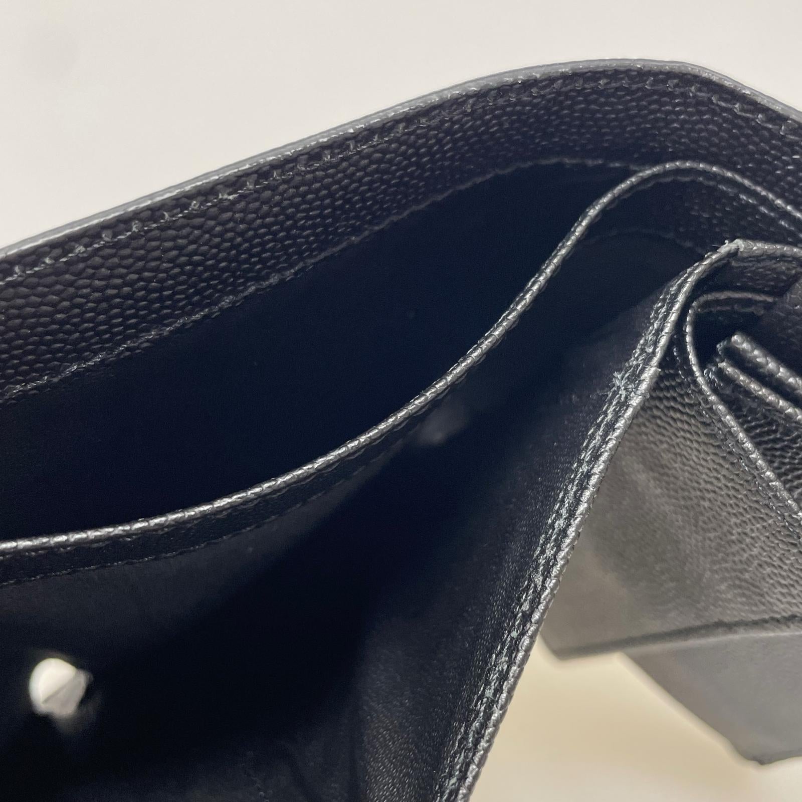 コンパクトウォレット 三つ折り財布 レザー ブラック