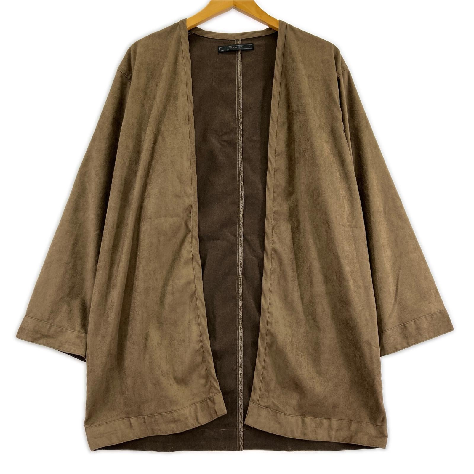 ジャケット SYNTHE19AW TIC SUEDE LONG SHIRT CARDIGAN S ブラウン