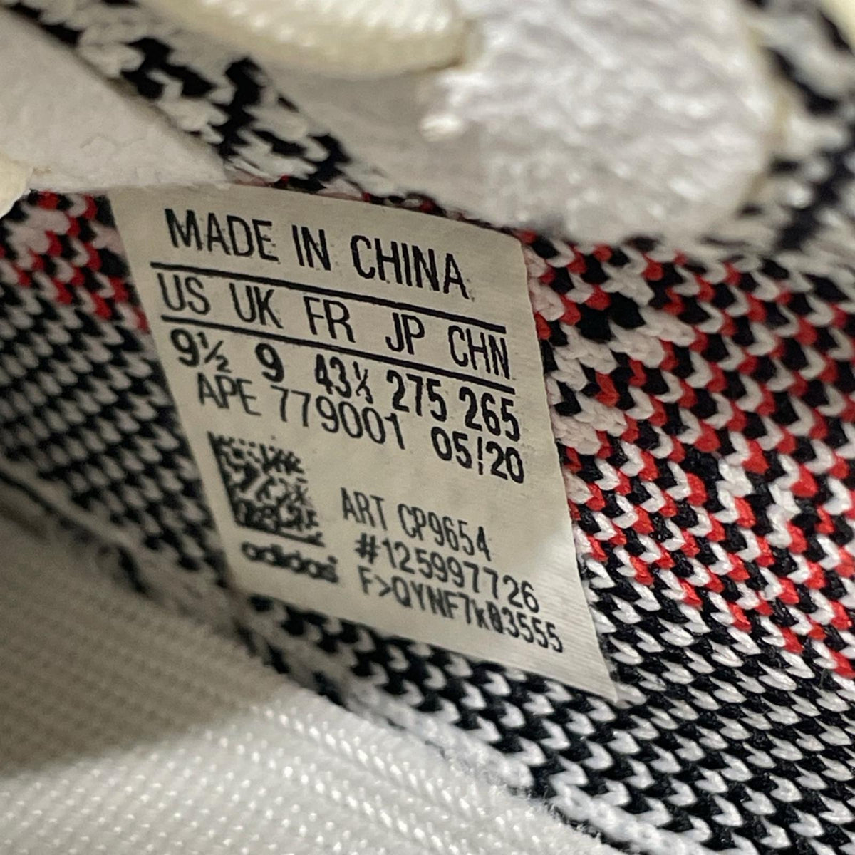 スニーカー YeezyBoost350 V2 Zebra 27.5cm CP9654 27.5cm (US9 1/2 UK9 EU45) ホワイト