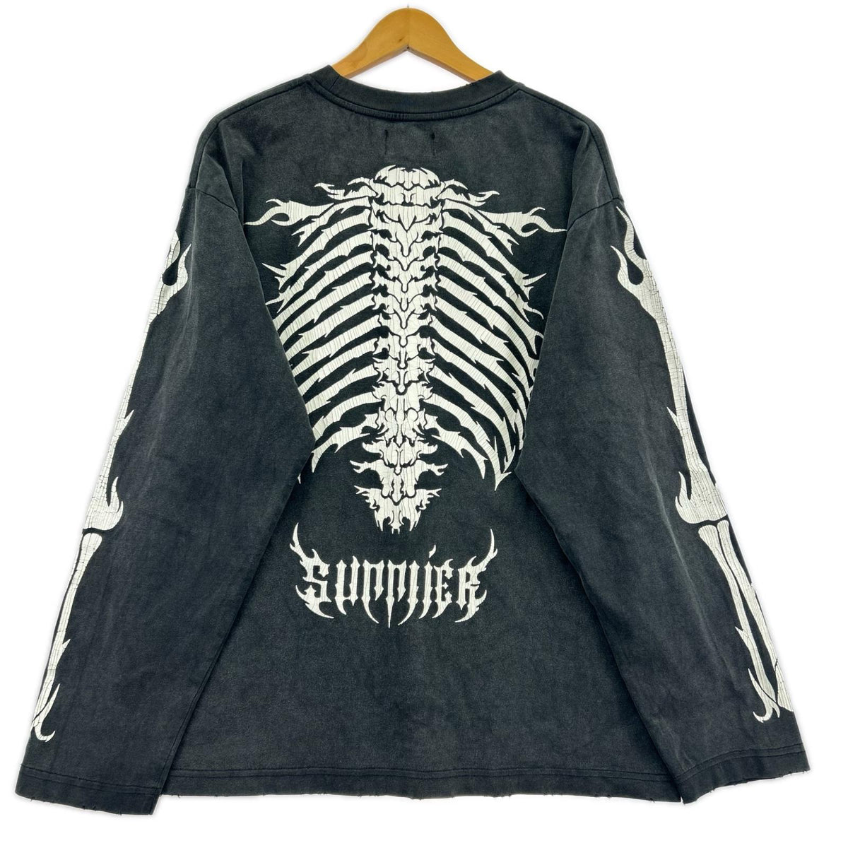 長袖Tシャツ SUPPLIER Fire Bones Long Sleeve Tee (L) L ブラック