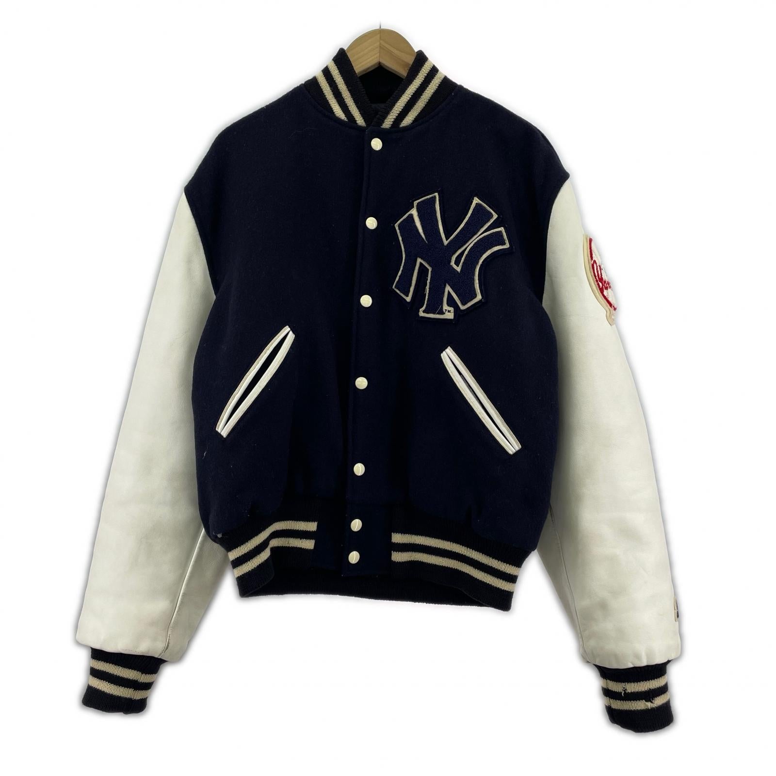 ブルゾン NEW YORK YANKEES/袖レザースタジャン/44 44