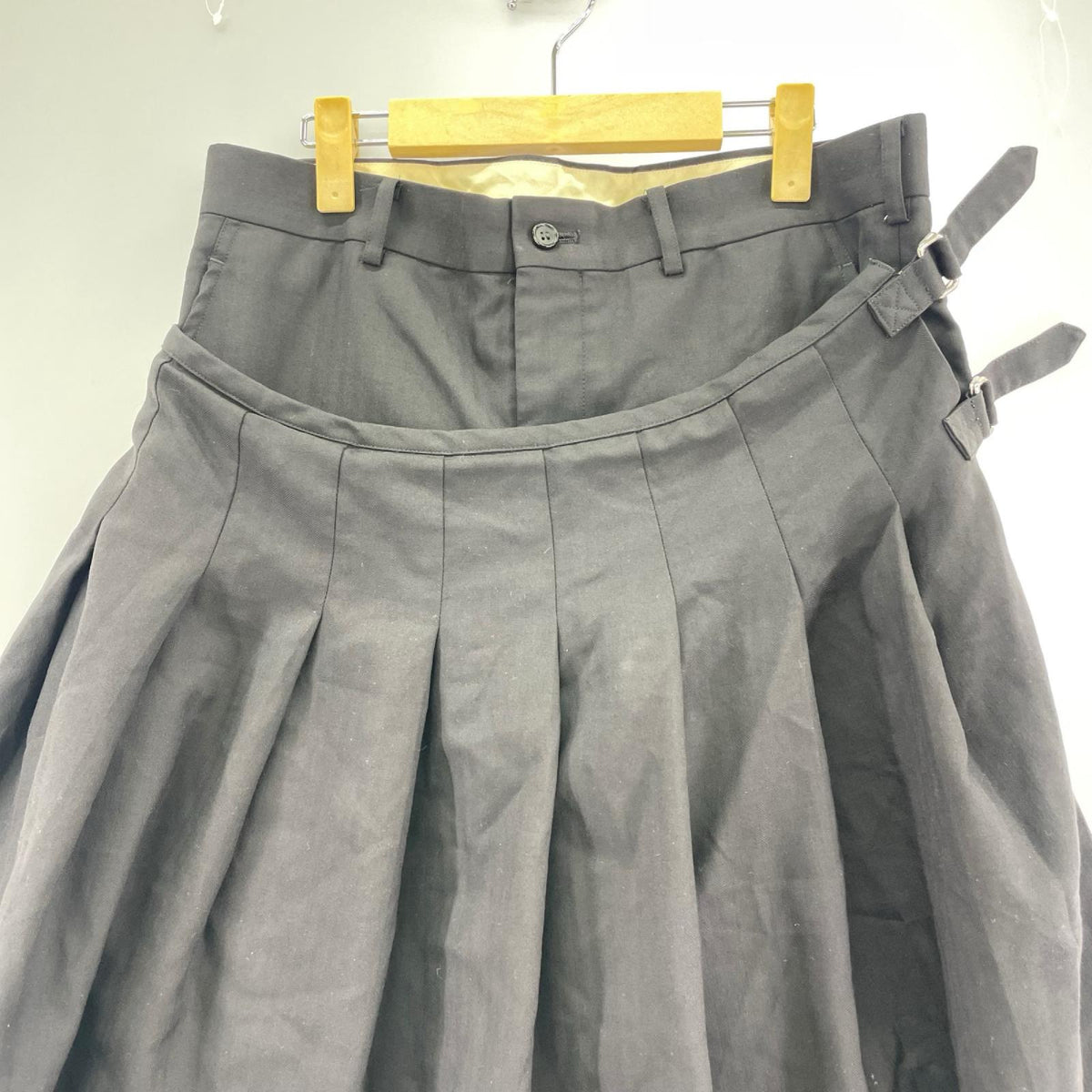 パンツ HOMME PLUS スカート付き 黒 M ブラック