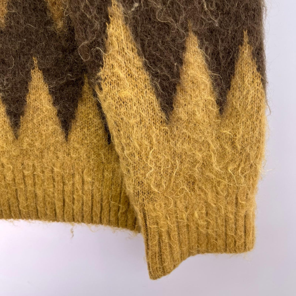 カーディガン Mohair Cardigan Zigzag S ブラウン S ブラウン