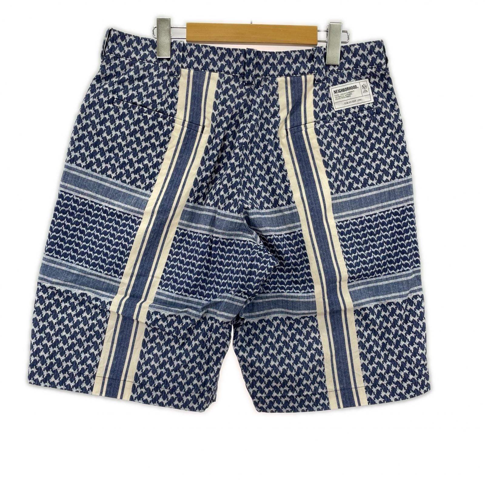 ショートパンツ SHEMAGH PATTERN SHORT PT 261ZANH-PTM12 L ネイビー