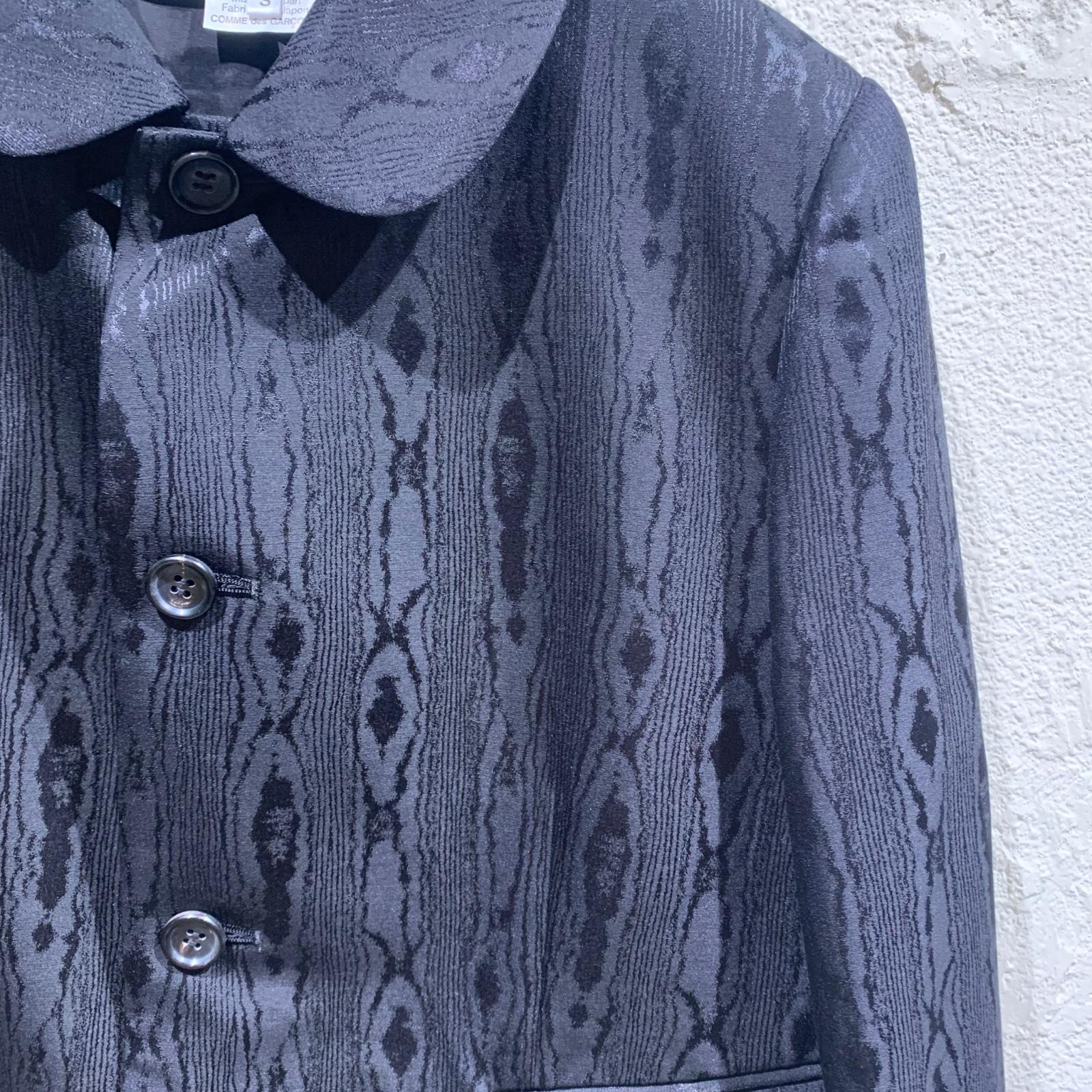 ジャケット COMME des GARCONS 25SS モアレ柄ラウンドカラージャケット S