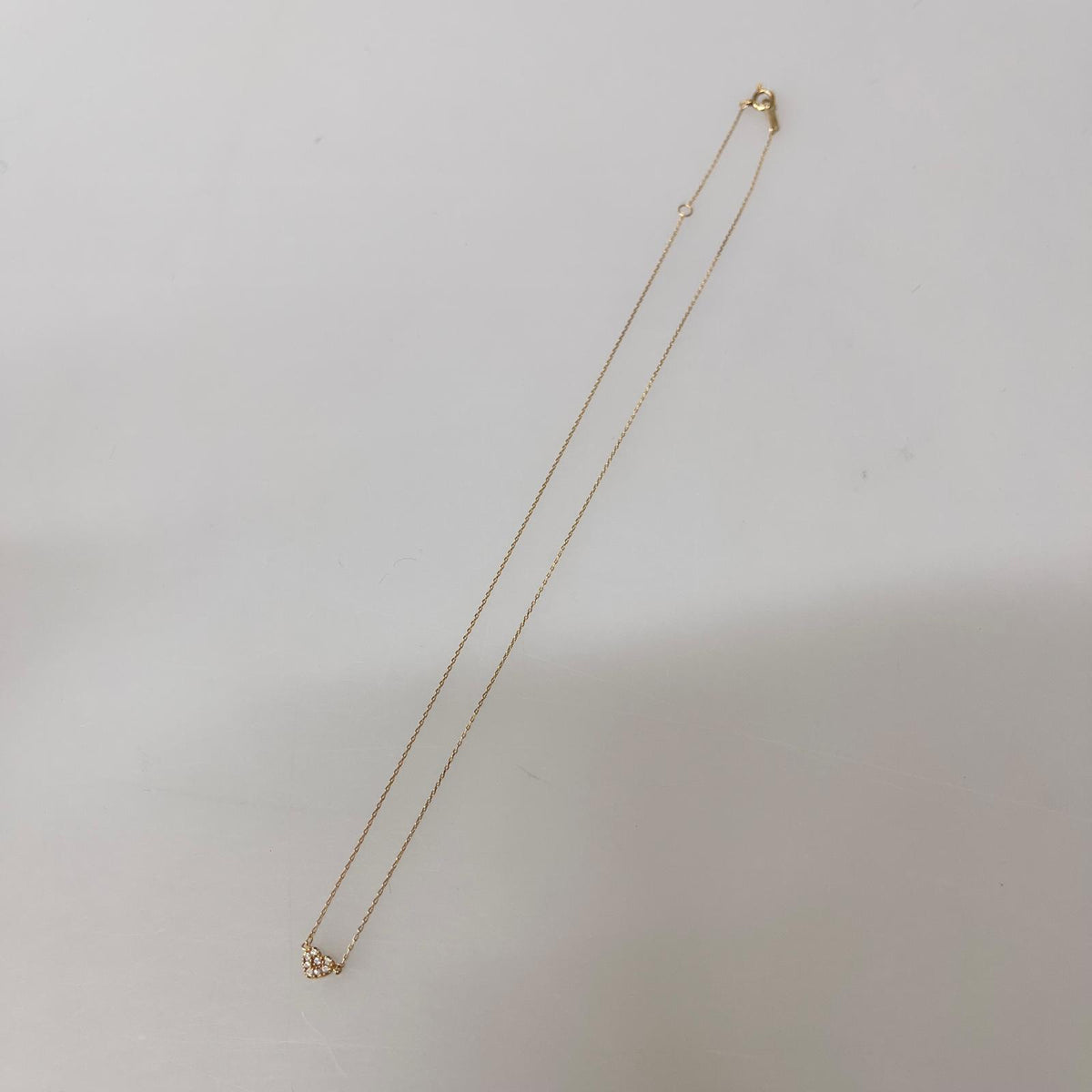 ネックレス K10ゴールドチェーン ハートトップダイアモンド ゴールド