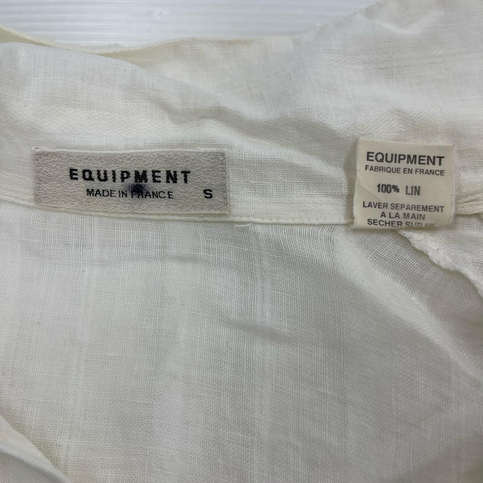 長袖シャツ EQUIPMENT リネンストライプシャツ S ホワイト S ホワイト