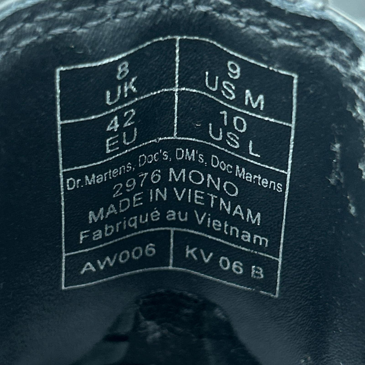 ブーツ 2976 MONO US9 26.5cm (US8 1/2 UK8 EU43) ブラック