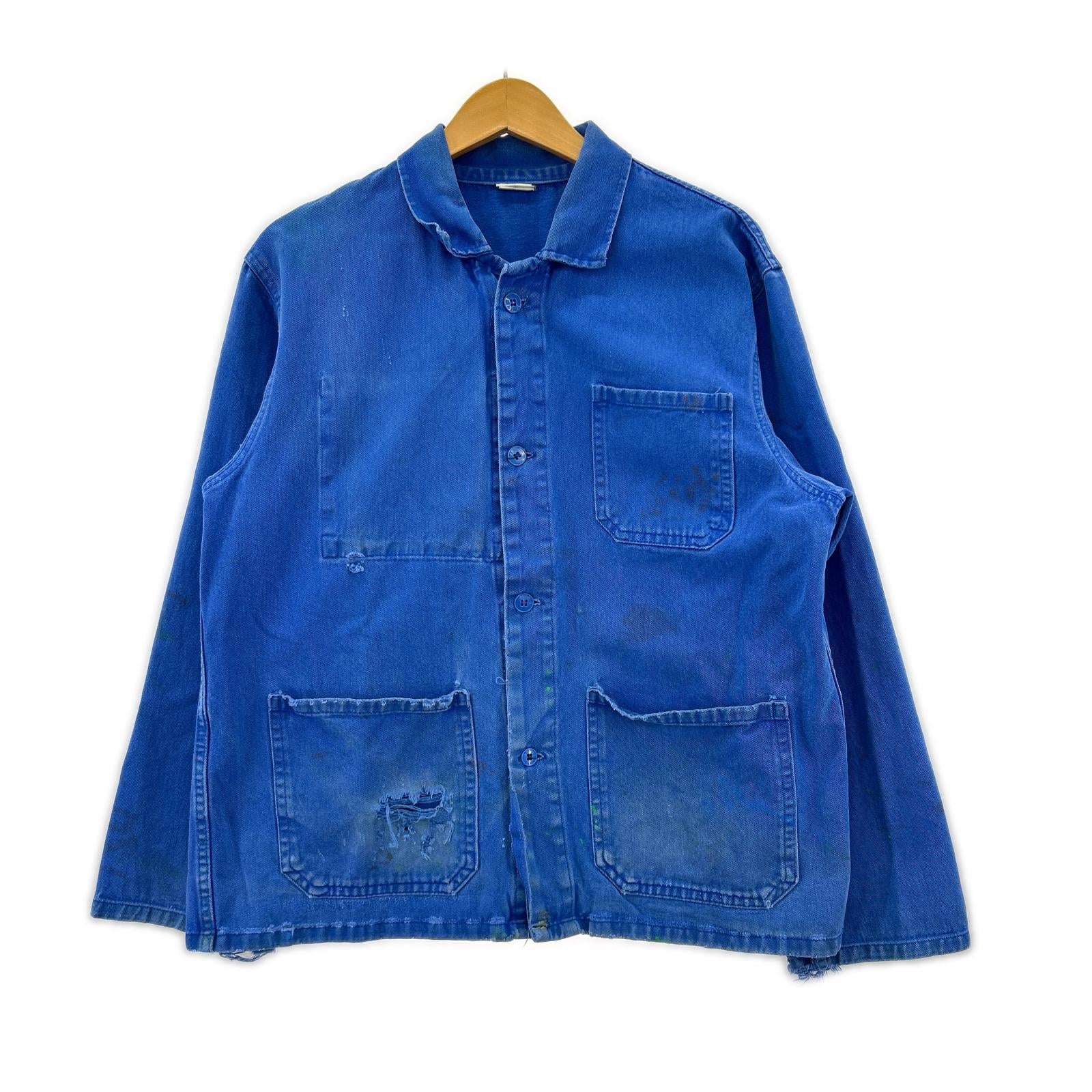 ジャケット PROVAN フレンチワーク カバーオール 青 (T2) ブルー