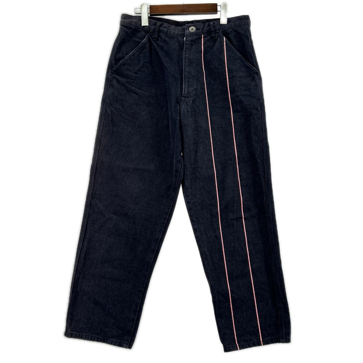 デニムパンツ HOMME PLUS AD2001 ラインデニム 紺 M ネイビー