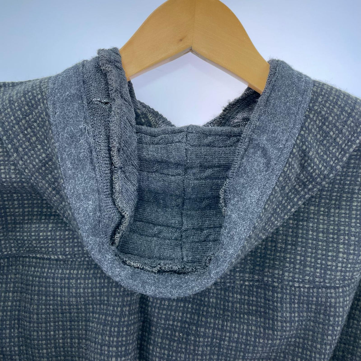 長袖シャツ UNDERCOVER 07AW ウールフーデッドシャツ ブラックチェック (3) 3 ブラック